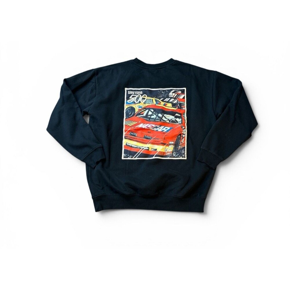 Vintage NASCAR‎ Racing Black Embroidered Sweatshirt Heavyweight M  by nascar